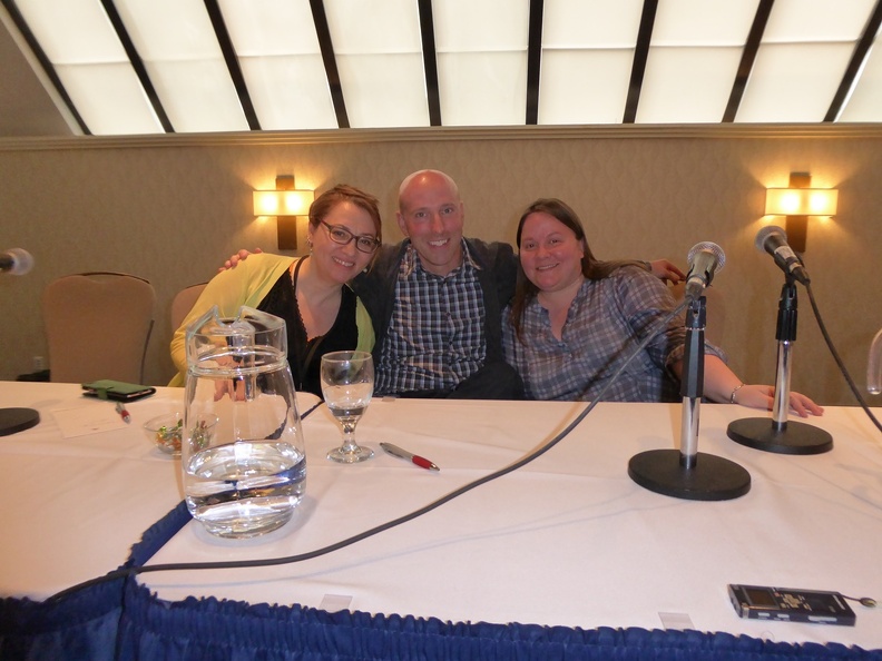 Heidi MacDonald, Brian K Vaughan and Pia Guerra.JPG