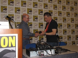 Larry Hama receiving Inkpot Award 1