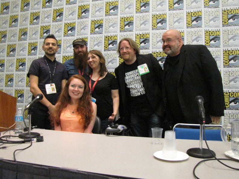 Comics Journalism Panel - Joshua Yehi, Jill Pantozzi, Matt Meyliknov, Heidi MacDonald, Rich Johnston and Tom Spurgeon.JPG