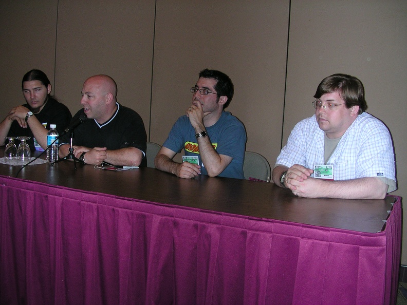 Jonathan Ellis, Brian Michael Bendis, Ed Mathews and CB Cebluski.JPG