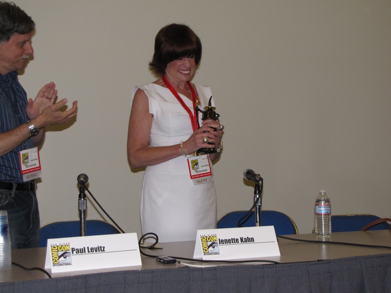 Paul Levitz and Jenette Kahn with Inkpot Award 2.JPG