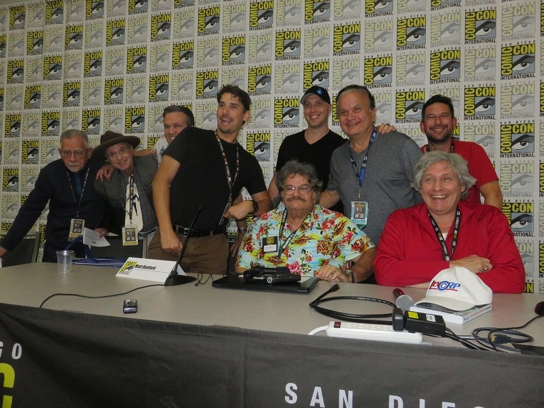 ComicHistorians - Mike Royer, Terry Stoud, Bill Morrison,  Matt Dunford, Greg Koudoulian, Josh Geppi, Steve Geppi, Alonso Nunes and Elliot S Maggin.jpg