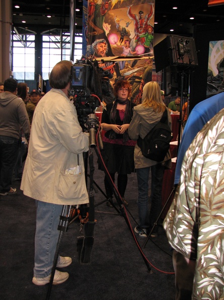 Gail Simone being interviewed for TV.JPG
